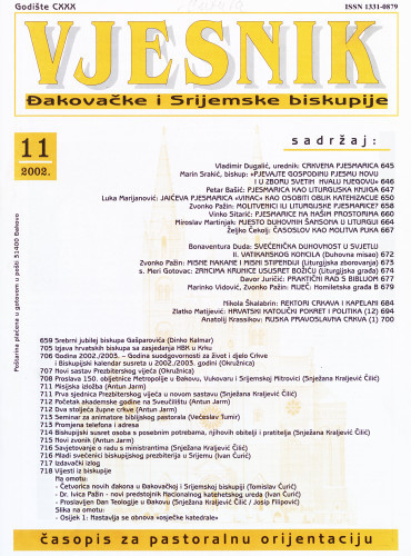 God. 130(2002), 11 / glavni i odgovorni urednik Vladimir Dugalić