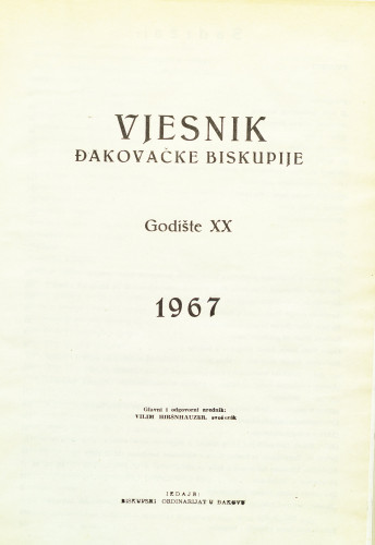 God. 20(1967) / glavni i odgovorni urednik Vilim Hiršnhauzer
