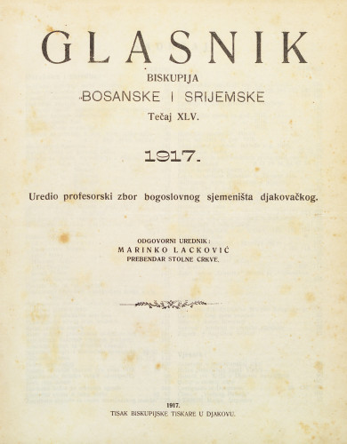 God. 45(1917) / odgovorni urednik Marinko Lacković