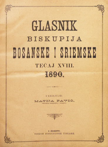 God. 18(1890) / uredjuje dr. Josip Kuhner; Matija Pavić