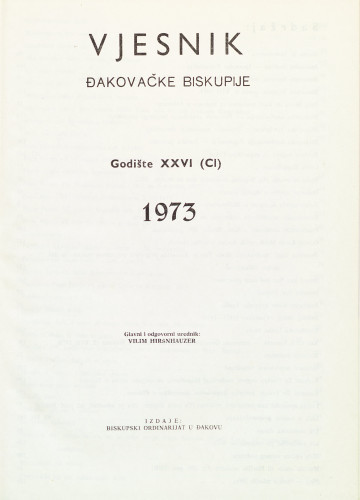 God. 26=101(1973) / glavni i odgovorni urednik Vilim Hiršnhauzer