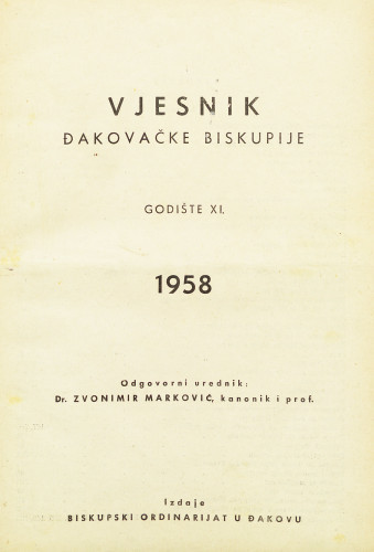 God. 11(1958) / glavni i odgovorni urednik dr. Zvonimir Marković