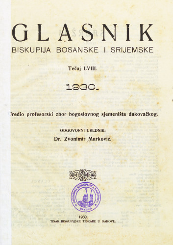 God. 58(1930) / odgovorni urednik dr. Zvonimir Marković