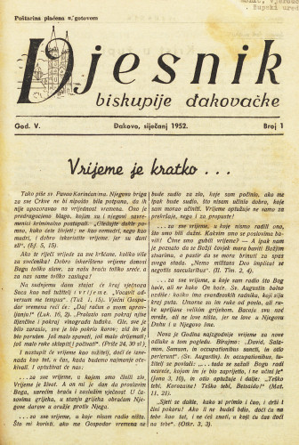 God. 5(1952) / glavni i odgovorni urednik dr. Zvonimir Marković