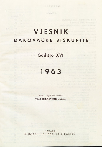 God. 16(1963) / glavni i odgovorni urednik Vilim Hiršnhauzer