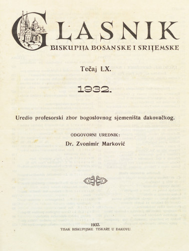 God. 60(1932) / odgovorni urednik dr. Zvonimir Marković