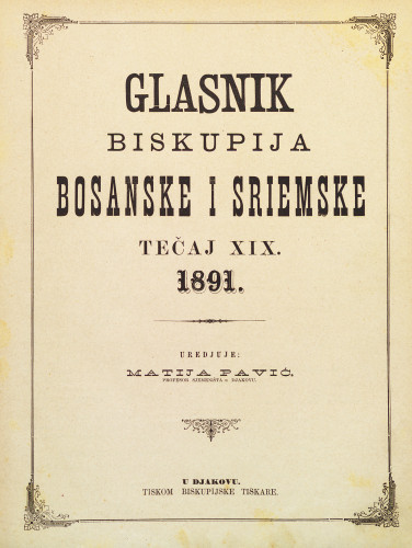 God. 19(1891) / uredjuje Matija Pavić