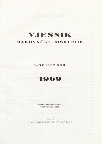 God. 22(1969) / glavni i odgovorni urednik Vilim Hiršnhauzer