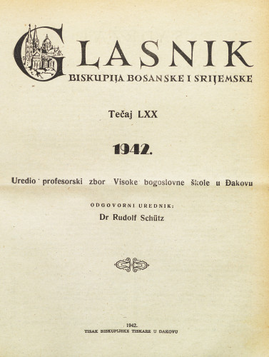God. 70(1942) / odgovorni urednik dr. Rudolf Schütz