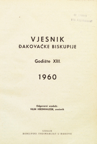 God. 13(1960) / glavni i odgovorni urednik Vilim Hiršnhauzer