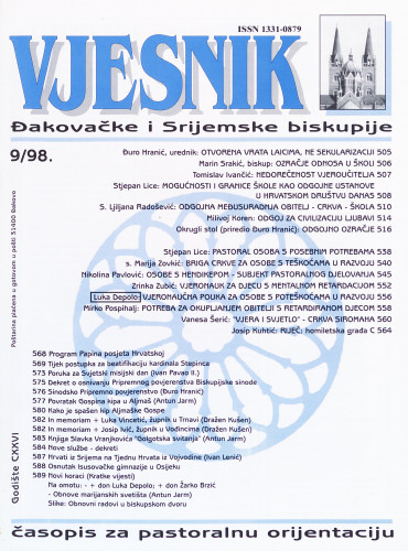 God. 126(1998), 9 / glavni i odgovorni urednik Đuro Hranić