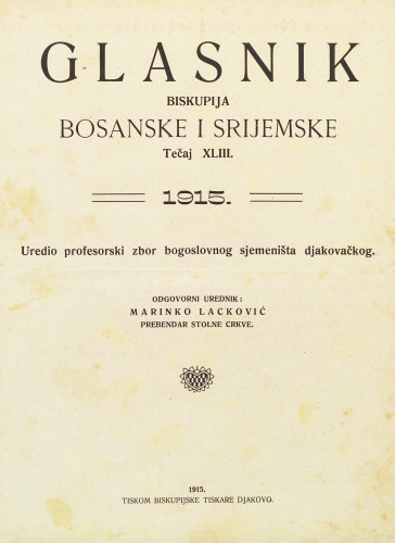 God. 43(1915) / odgovorni urednik Marinko Lacković