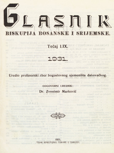 God. 59(1931) / odgovorni urednik dr. Zvonimir Marković