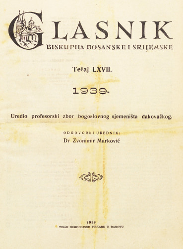 God. 67(1939) / odgovorni urednik dr. Zvonimir Marković