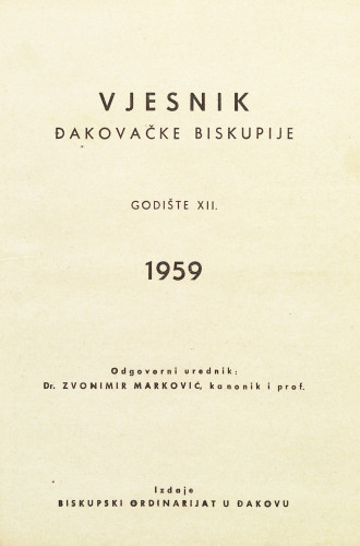 God. 12(1959) / glavni i odgovorni urednik dr. Zvonimir Marković