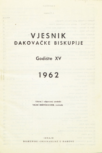 God. 15(1962) / glavni i odgovorni urednik Vilim Hiršnhauzer