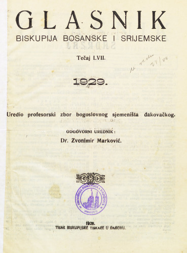 God. 57(1929) / odgovorni urednik dr. Zvonimir Marković