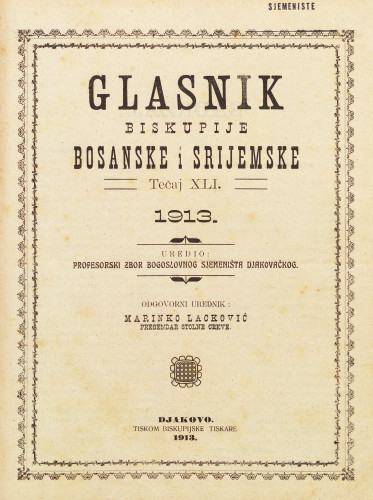 God. 41(1913) / odgovorni urednik Marinko Lacković