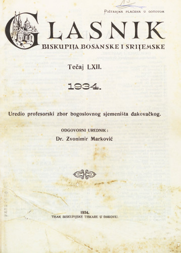 God. 62(1934) / odgovorni urednik dr. Zvonimir Marković