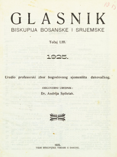 God. 53(1925) / odgovorni urednik dr. Andrija Spiletak
