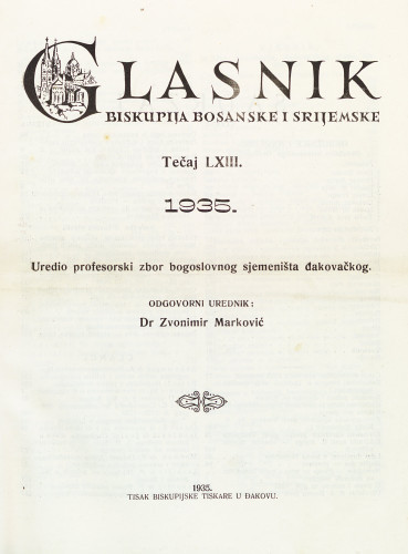 God. 63(1935) / odgovorni urednik dr. Zvonimir Marković
