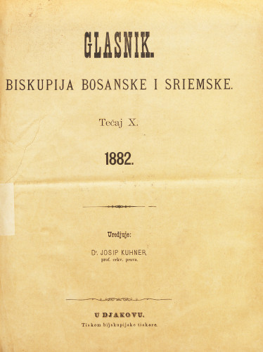 God. 10(1882) / uredjuje dr. Josip Kuhner