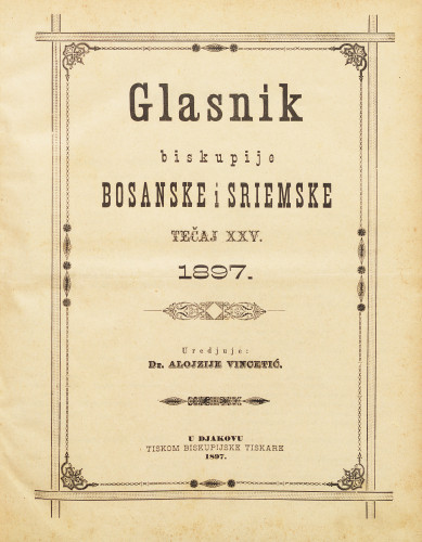 God. 25(1897) / uredjuje dr. Alojzije Vincetić