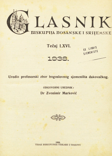 God. 66(1938) / odgovorni urednik dr. Zvonimir Marković