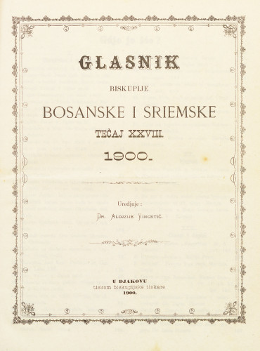 God. 28(1900) / uredjuje dr. Alojzije Vincetić