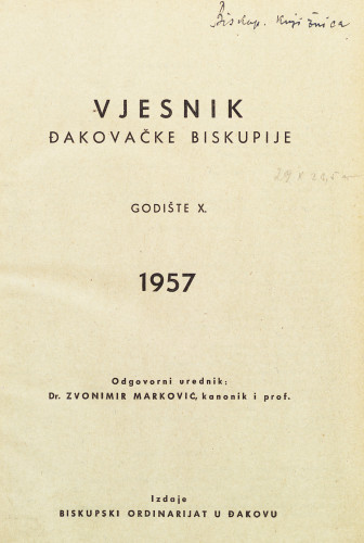 God. 10(1957) / glavni i odgovorni urednik dr. Zvonimir Marković